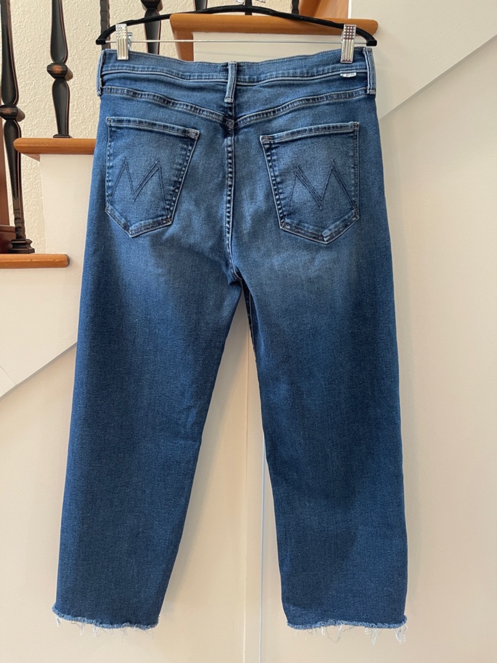 MOTHER The Mid Rise Rambler Ankle Fray, Dark Wash Sz 32 - Picture 4 of 15